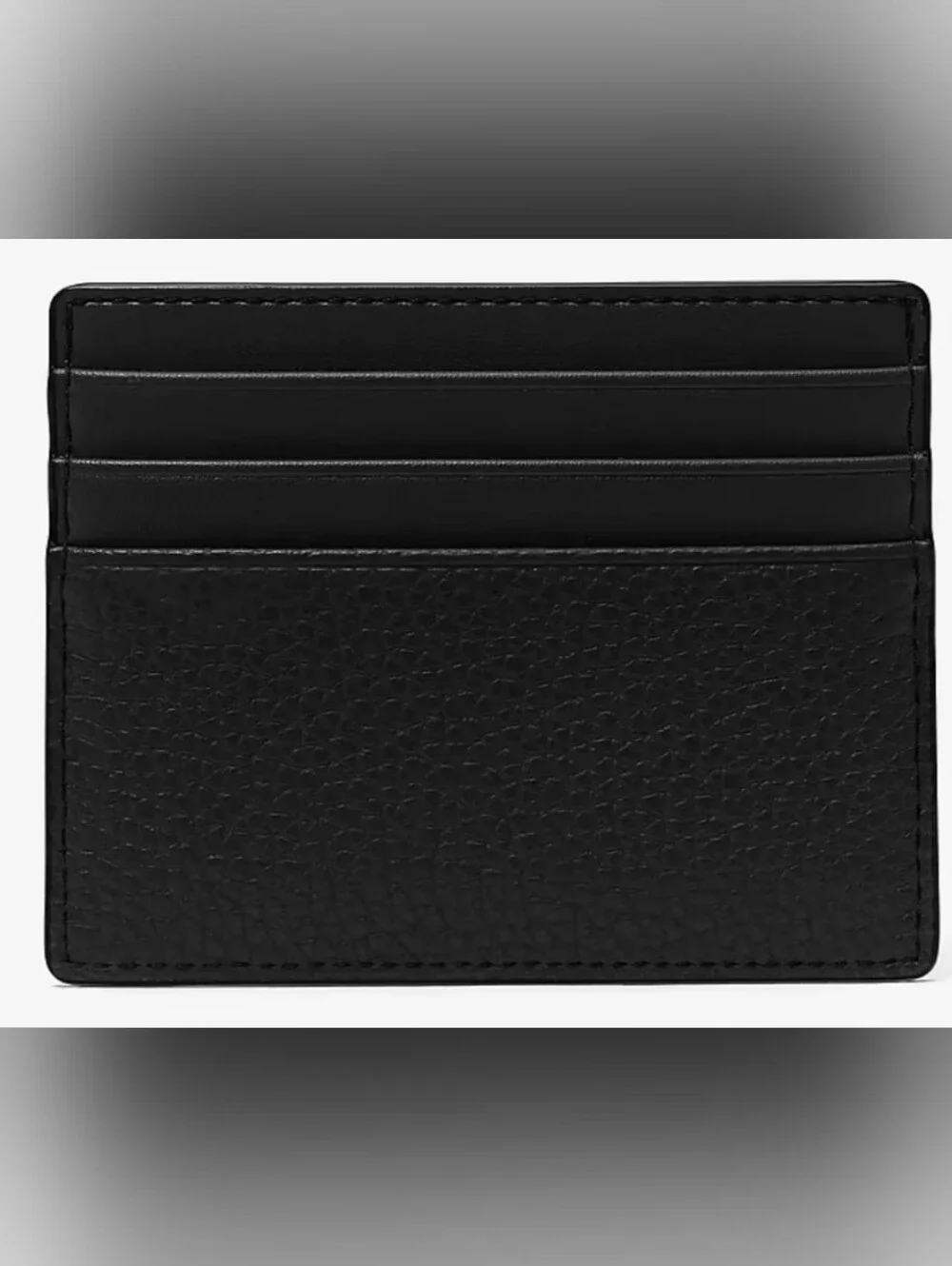Michael Kors* Black Leather Tall Card Holder With Slip Top* Authentic